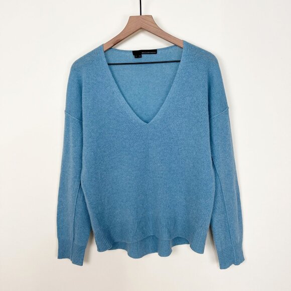 100% Cashmere Relaxed Fit Oversized Knit Sweater Quiet Luxury Understated Luxe - Picture 4 of 10